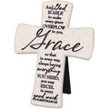 Lighthouse Christian Products Lighthouse Christian Products 173167 Desktop-Cast Stone-Scripture-Grace Cross 173167